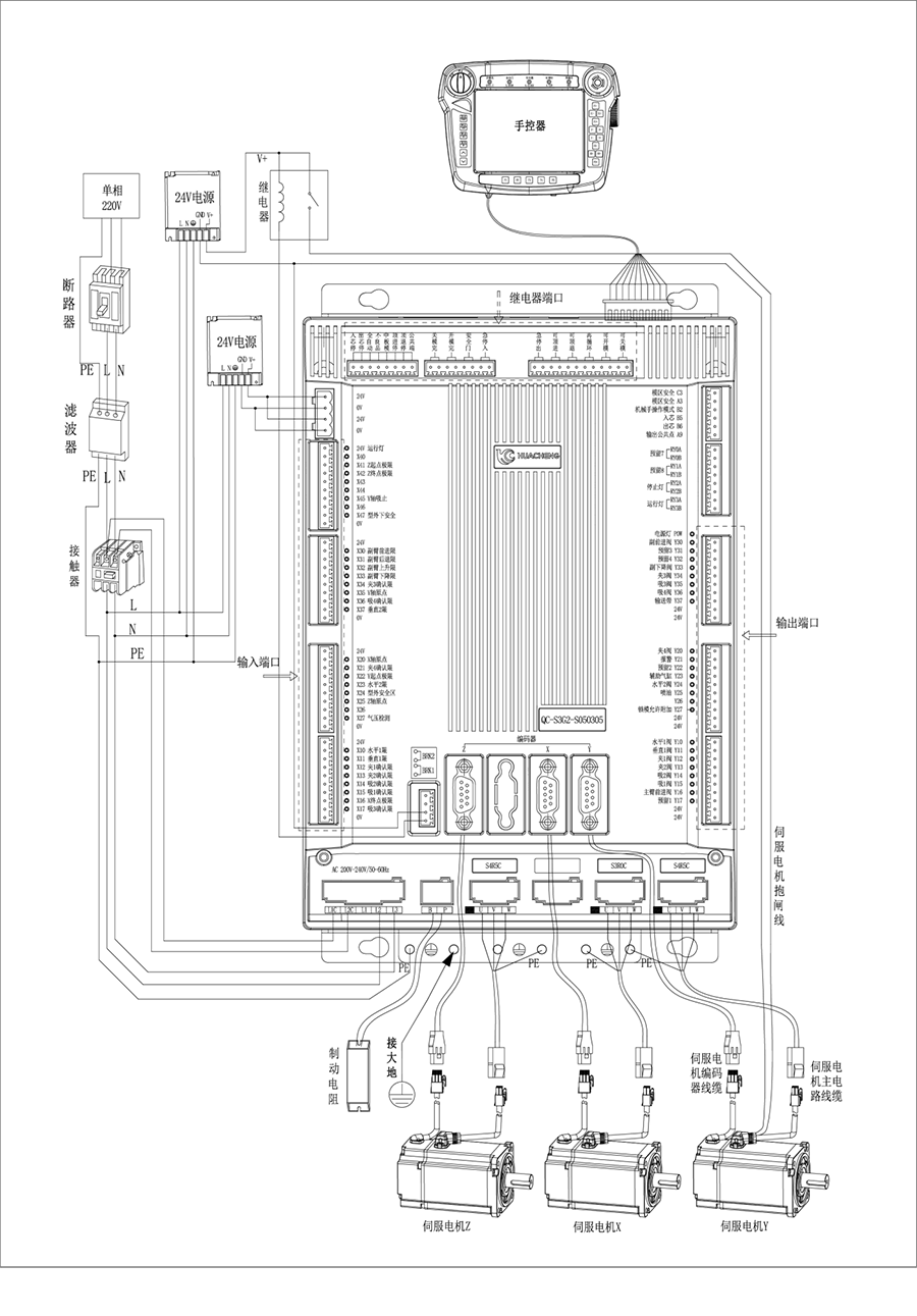 97国际注塑机械手控制系统QC-S3G接线图